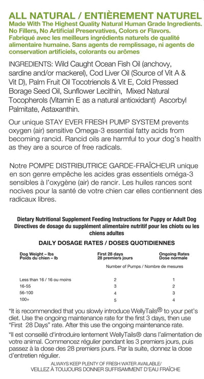 WellyTails Fortified Wild Ocean Fish Oil 400ml