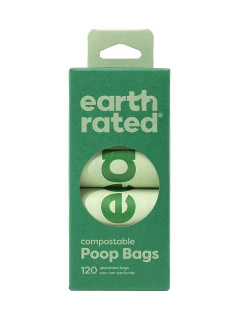 Earth Rated CERTIFIED COMPOSTABLE poop bag - 8 rolls (120 bags ea)