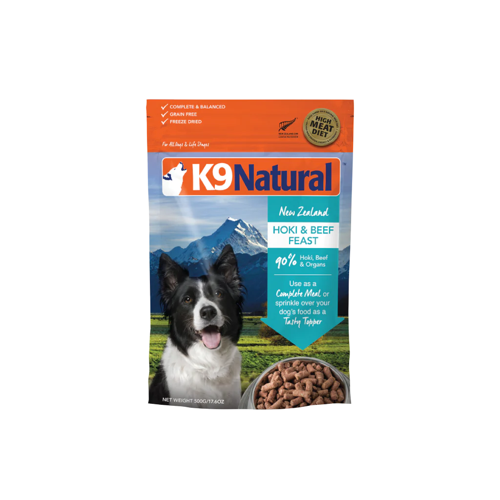 K9 Natural Freeze Dried Food - New Zealand Hoki & Beef Feast 500 g