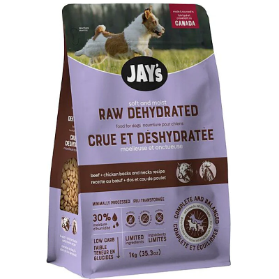 Jay’s Raw Dehydrated Soft Grain Free Dog Food - Beef and Chicken Back/Neck - 1 KG