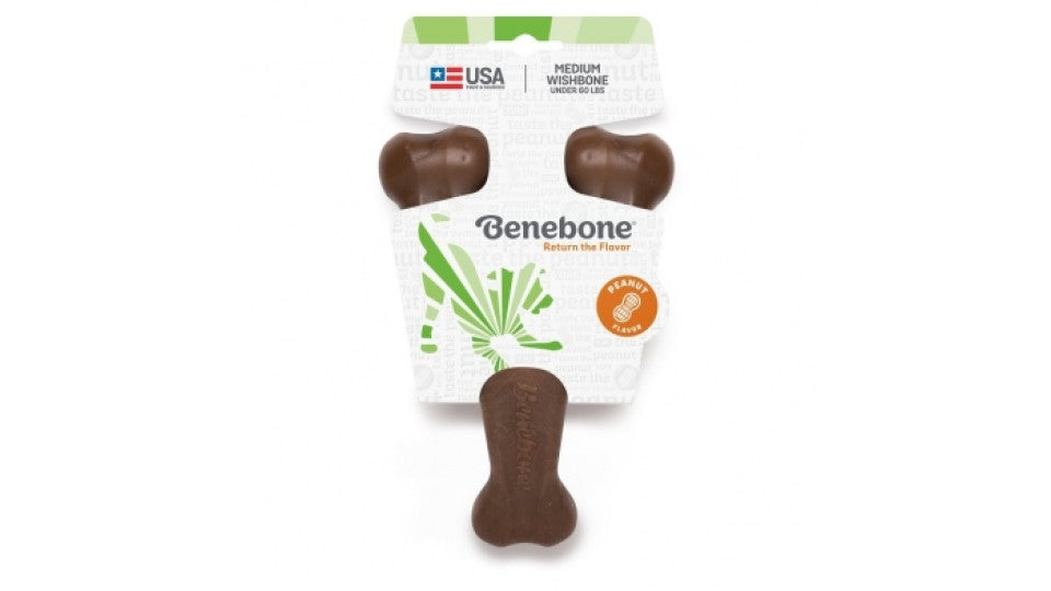 Benebone Wishbone Peanut Butter Chew Toy – Back To Basics Raw Pet Food