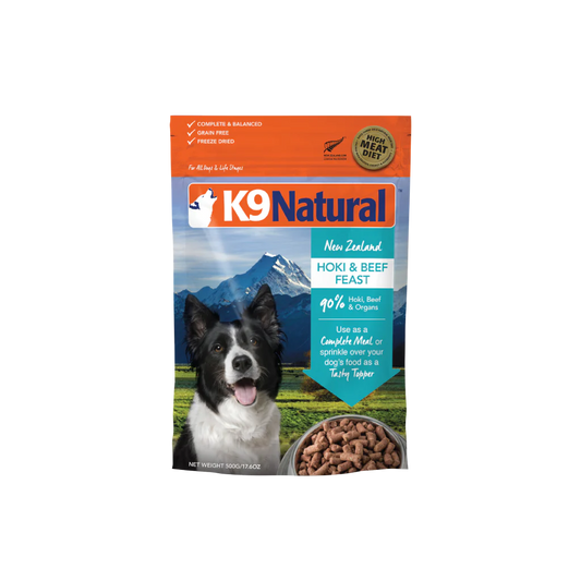 K9 Natural Freeze Dried Food - New Zealand Hoki & Beef Feast 500 g