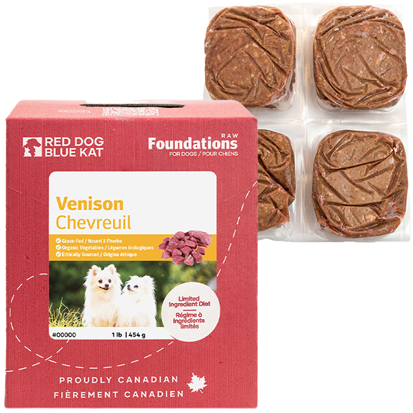 *NEW*  Red Dog Blue Kat Dog Foundation Venison 4 X.25 lb