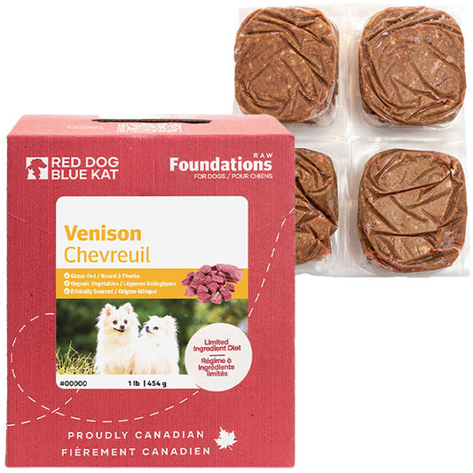 *NEW*  Red Dog Blue Kat Dog Foundation Venison 4 X.25 lb