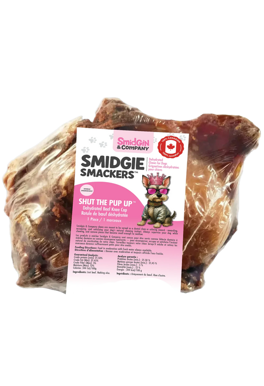 Smidgie Smackers 'Shut the Pup Up'  - small dehydrated beef kneecap